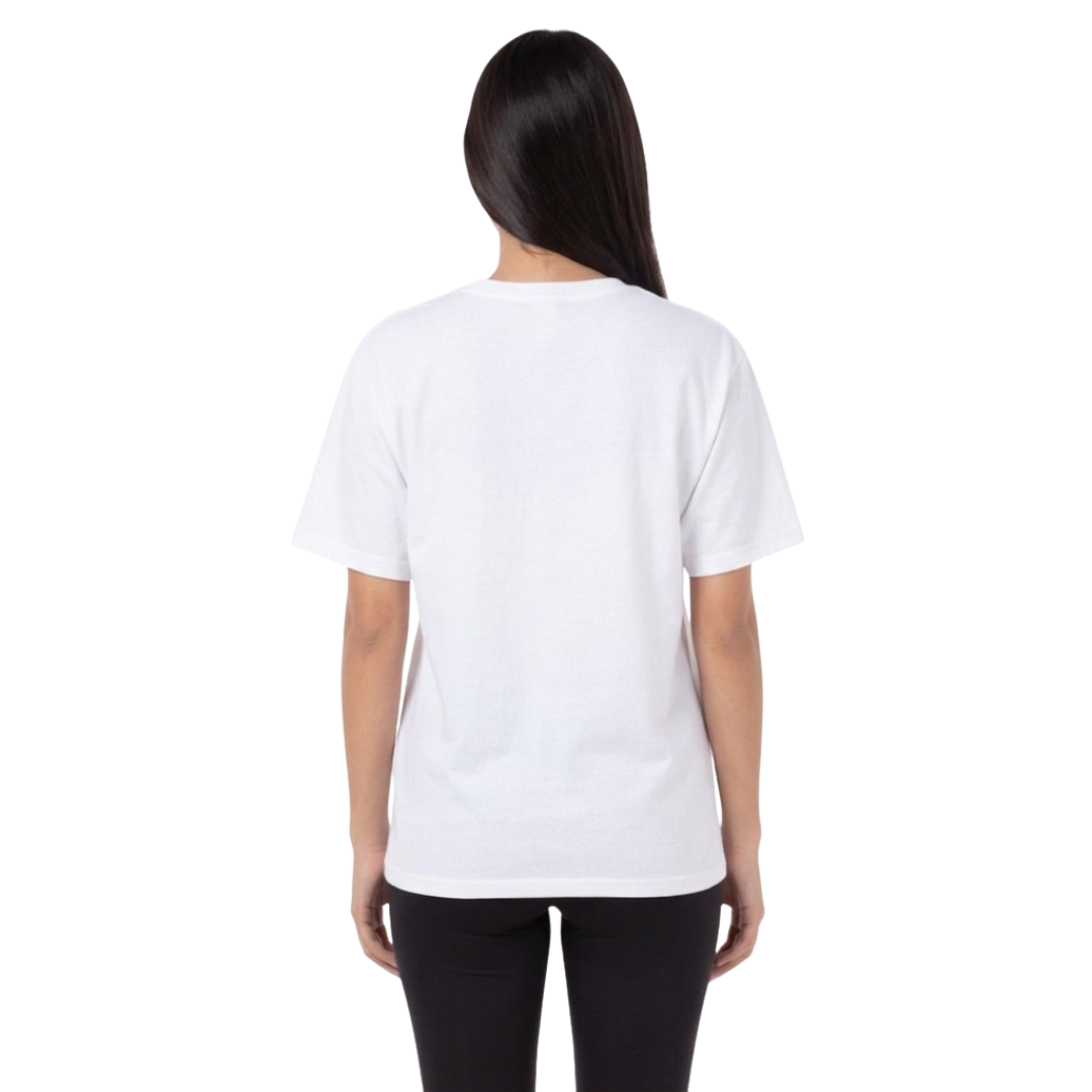 Playera Cuello Redondo Manga Corta Juvenil Unisex Color Blanco