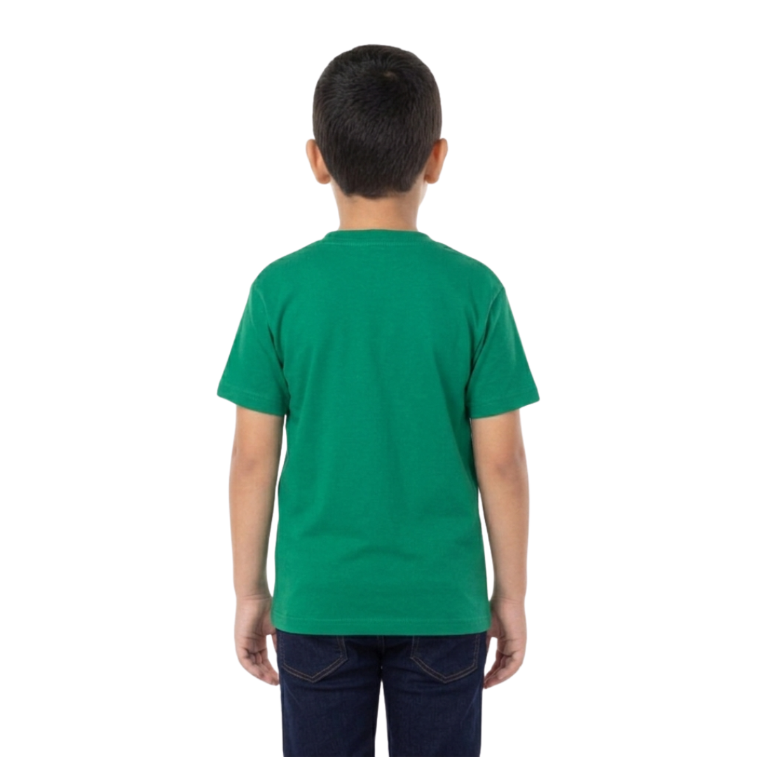 Playera Cuello Redondo Manga Corta de Niño Unisex Color Verde Jade