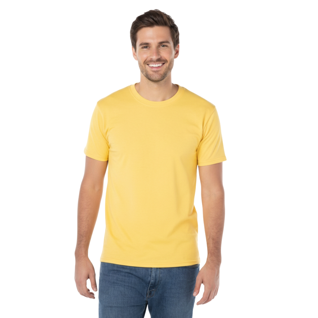 Playera Cuello Redondo Manga Corta Para Caballero Color Amarillo Canario