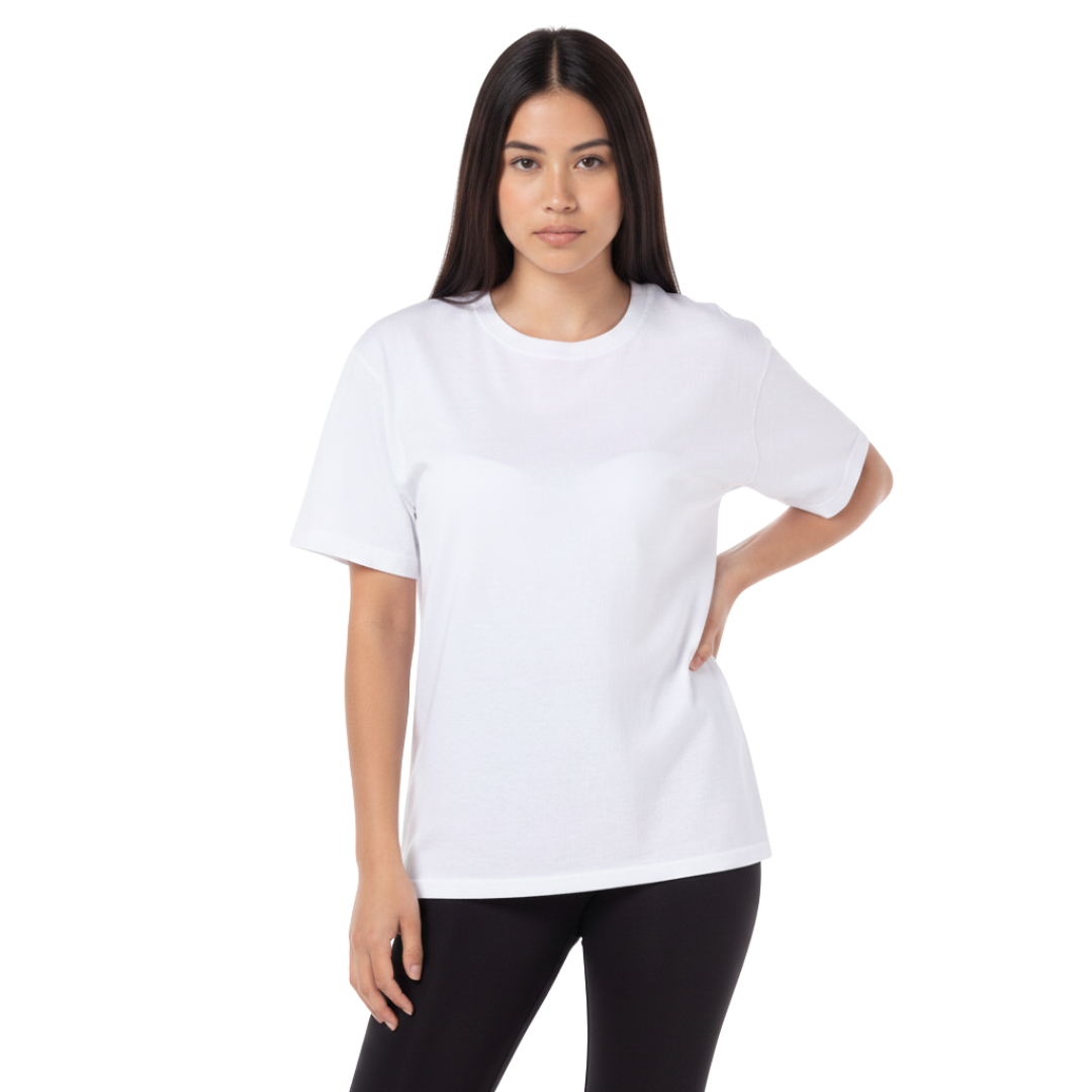Playera Cuello Redondo Manga Corta Juvenil Unisex Color Blanco