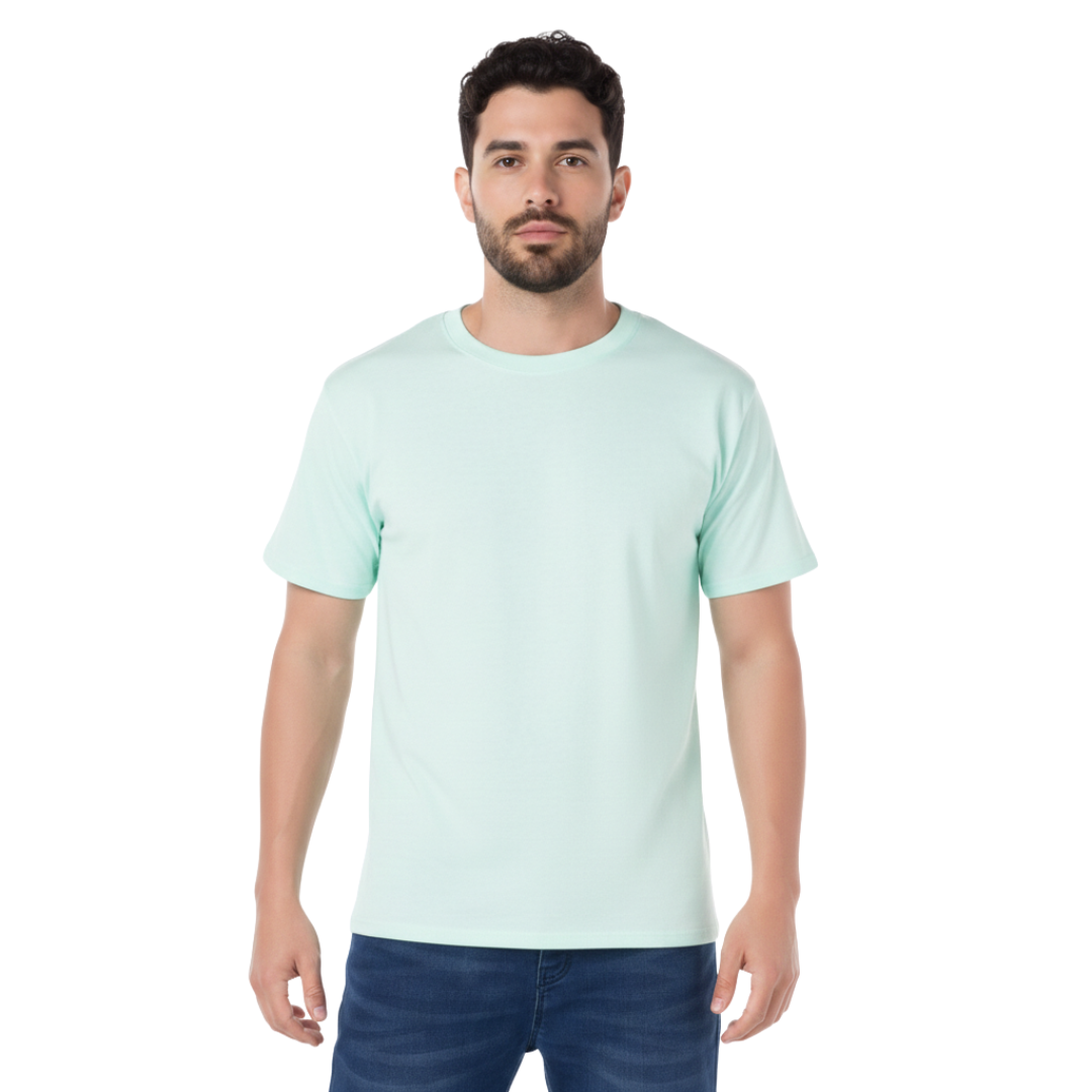 Playera Cuello Redondo Manga Corta Para Caballero Color Aqua