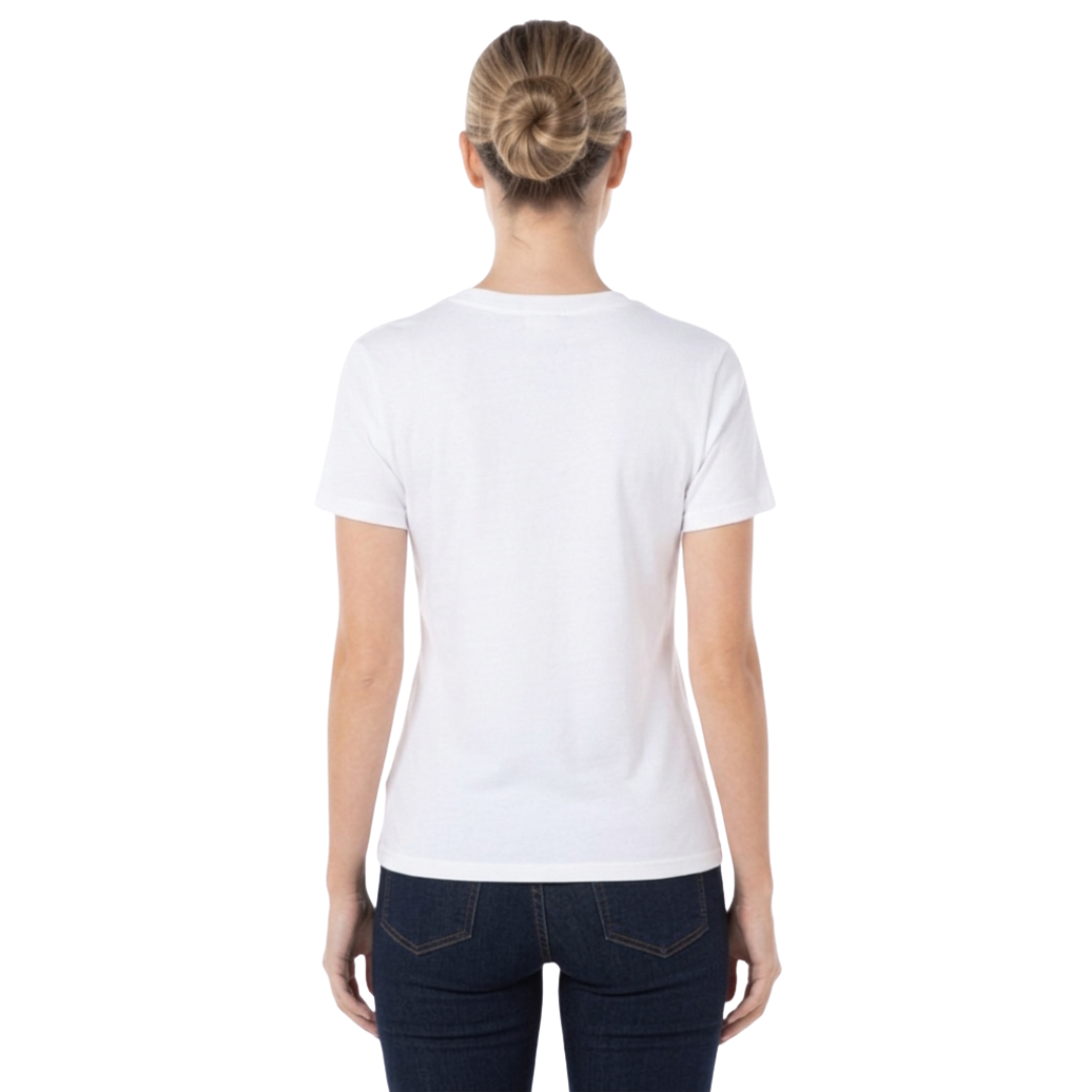 Playera Cuello Redondo Manga Corta Con Silueta Para Dama Color Blanco