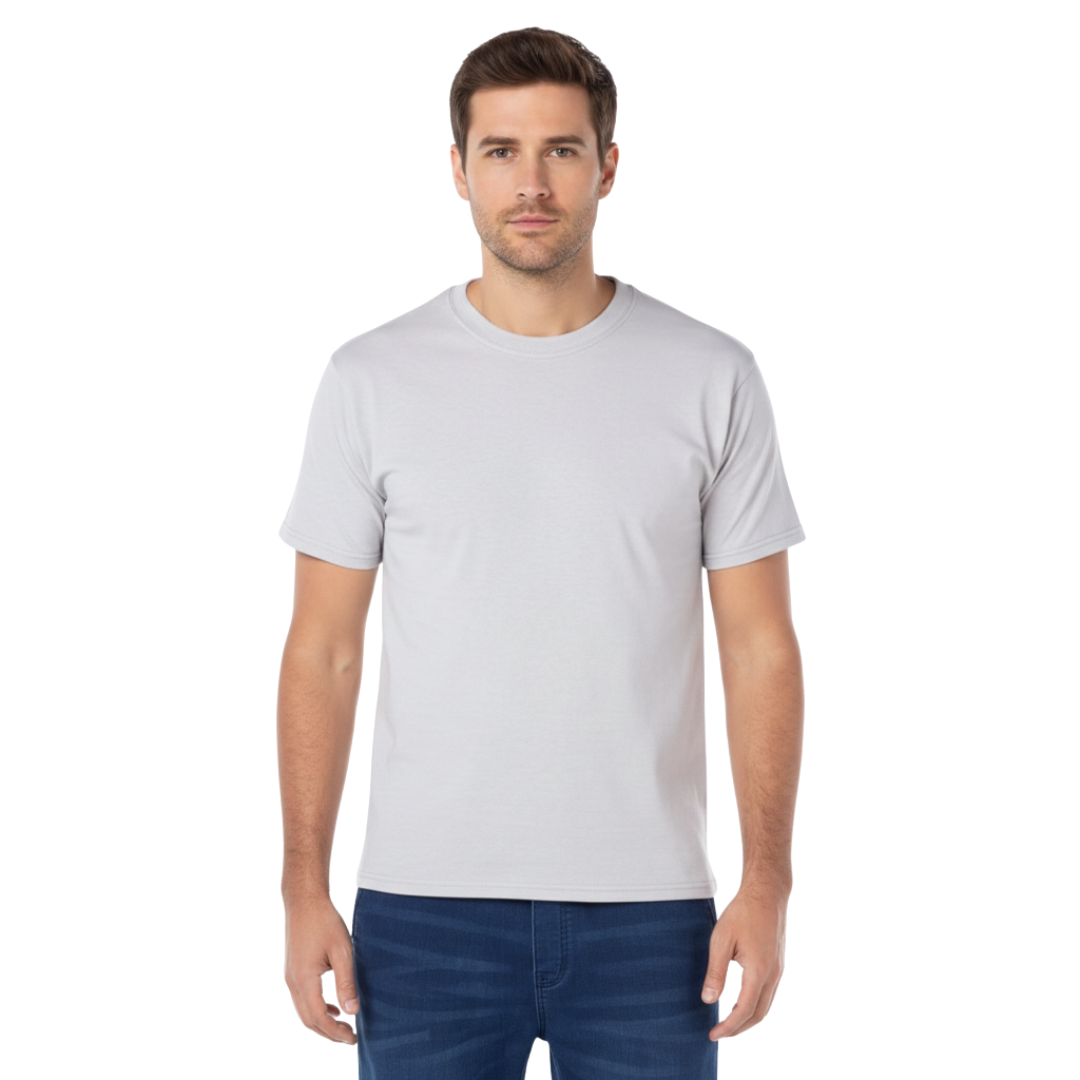 Playera Cuello Redondo Manga Corta Para Caballero Color Plata