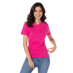 Playera Cuello Redondo Manga Corta Con Silueta Para Dama Color Fucsia