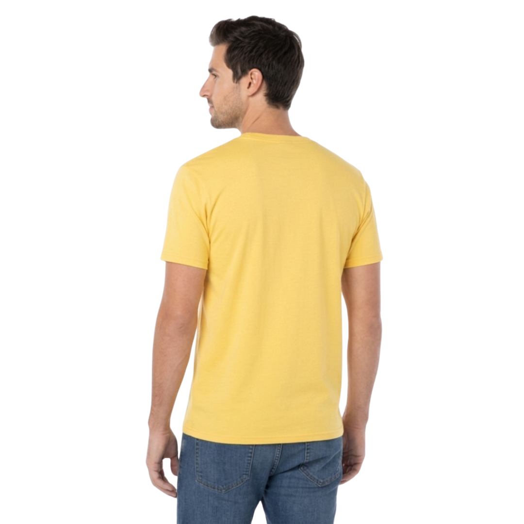 Playera Cuello Redondo Manga Corta Para Caballero Color Amarillo Canario
