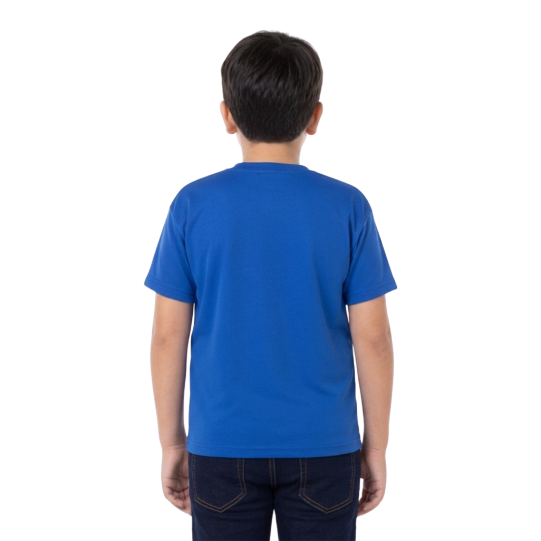 Playera Cuello Redondo Manga Corta de Niño Unisex Color Royal