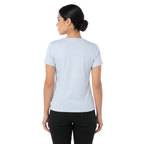 Playera Cuello Redondo Manga Corta Con Silueta Para Dama Color Azul Claro