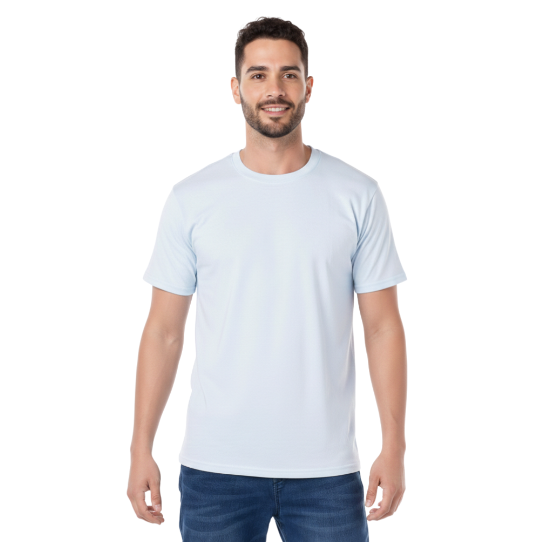 Playera Cuello Redondo Manga Corta Para Caballero Color Azul Claro
