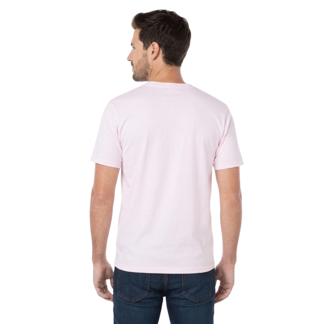 Playera Cuello Redondo Manga Corta Para Caballero Color Rosa Pastel