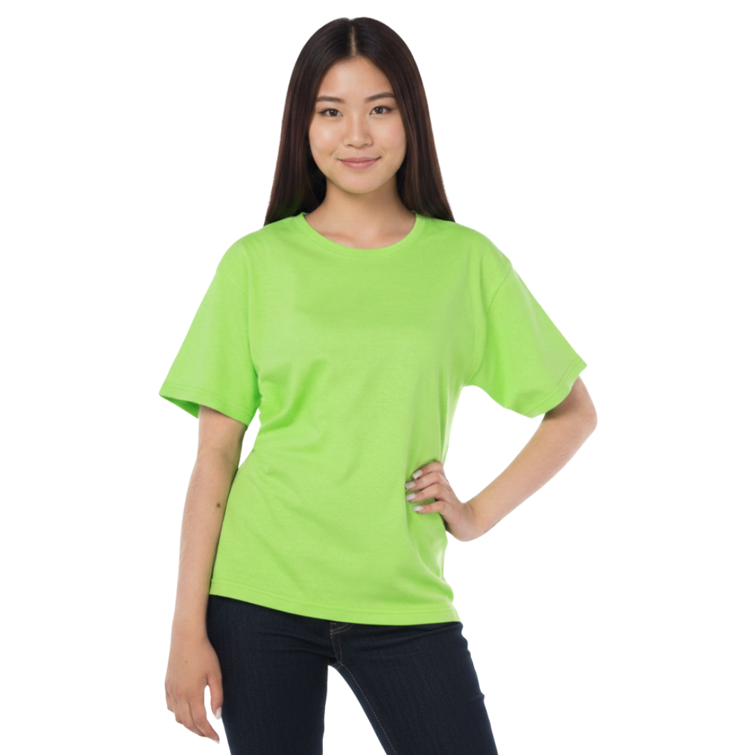 Playera Cuello Redondo Manga Corta Juvenil Unisex Color Verde Lima