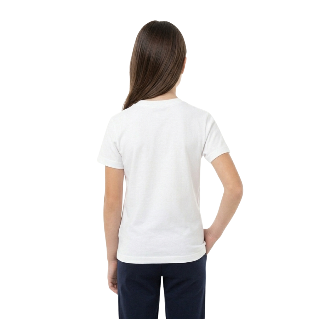 Playera Cuello Redondo Manga Corta de Niño Unisex Color Blanco