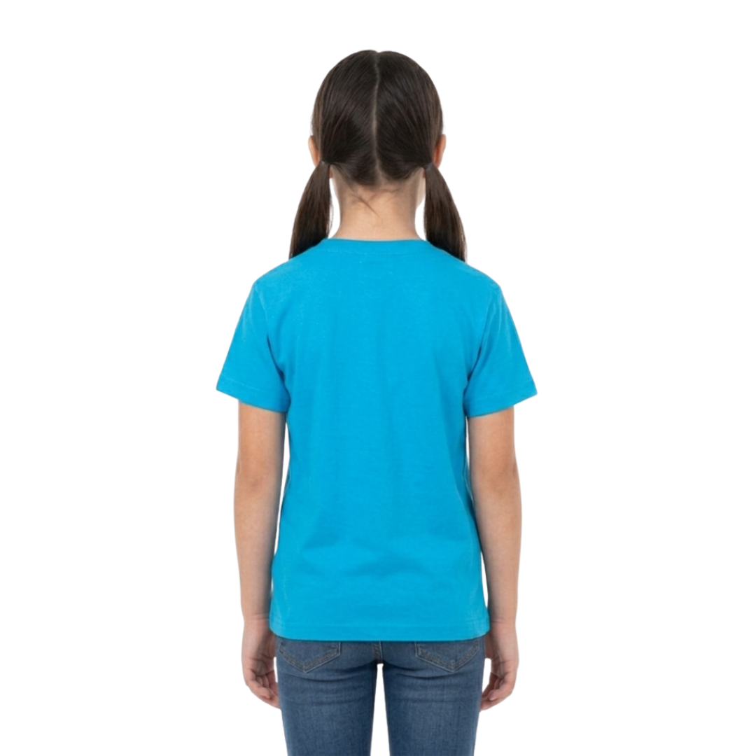 Playera Cuello Redondo Manga Corta de Niño Unisex Color Turquesa
