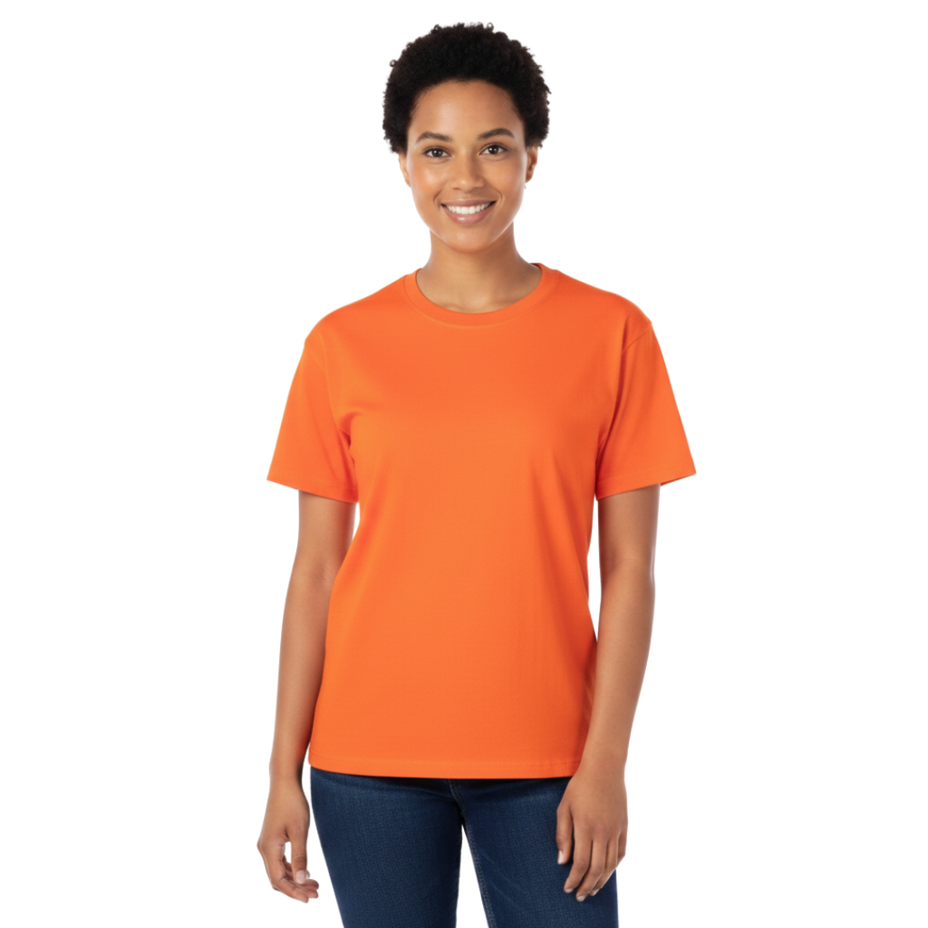 Playera Cuello Redondo Manga Corta Juvenil Unisex Color Naranja