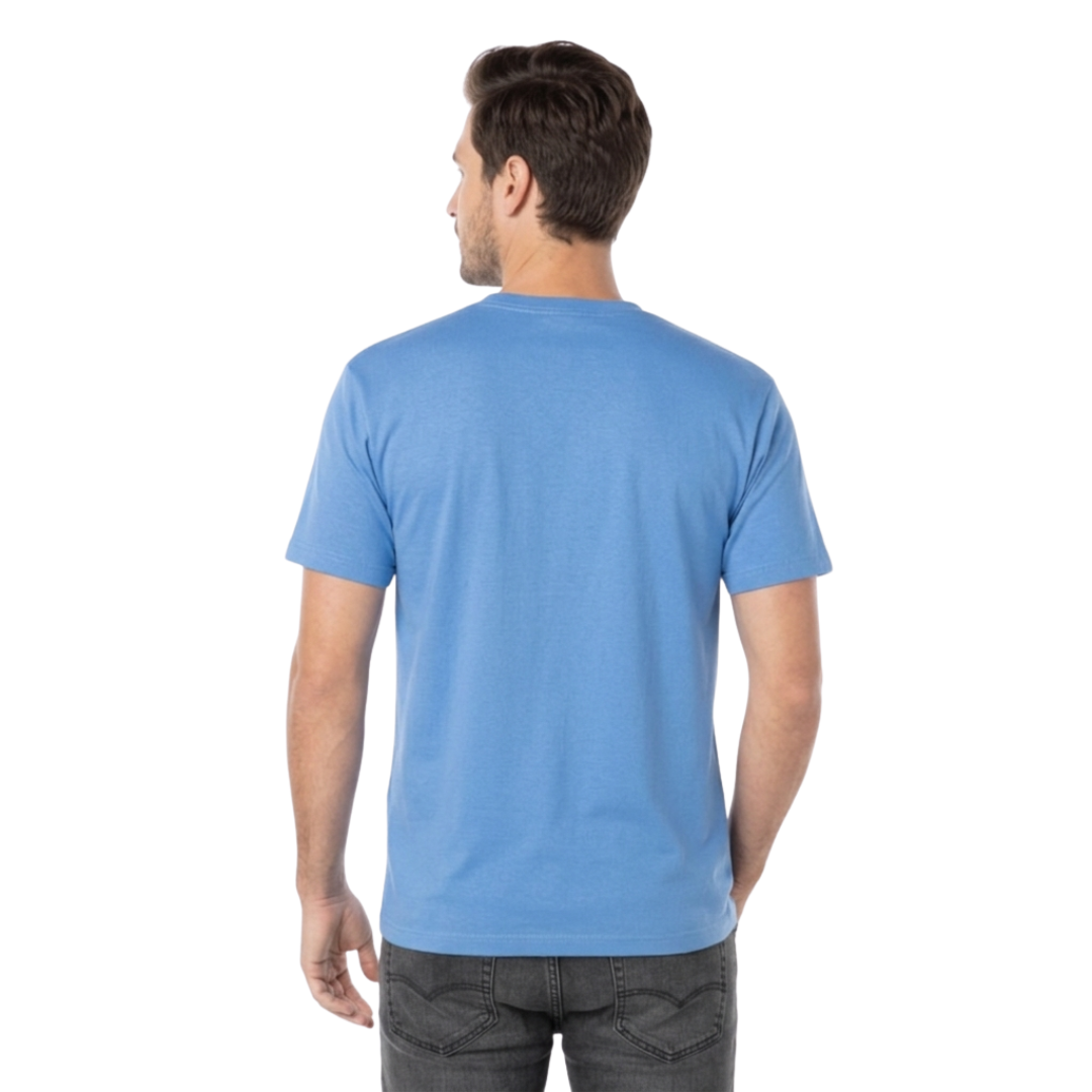 Playera Cuello Redondo Manga Corta Para Caballero Color Celeste
