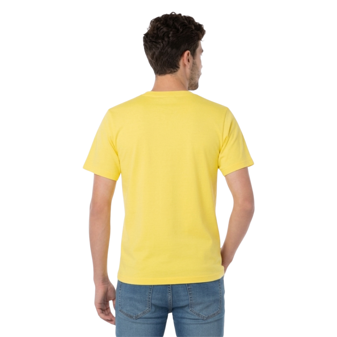 Playera Cuello Redondo Manga Corta Juvenil Unisex Color Amarillo Canario