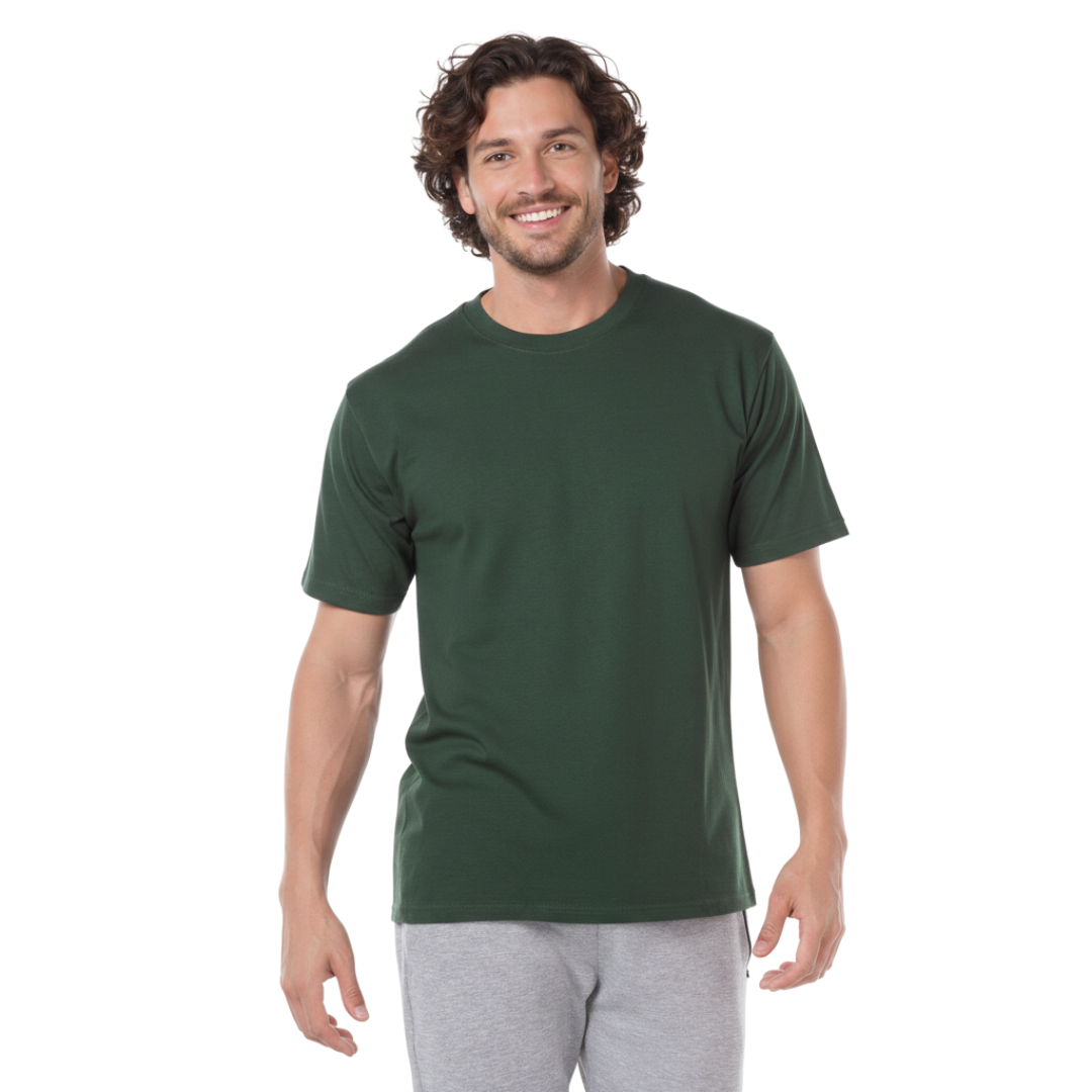 Playera Cuello Redondo Manga Corta Para Caballero Color Verde Bosque