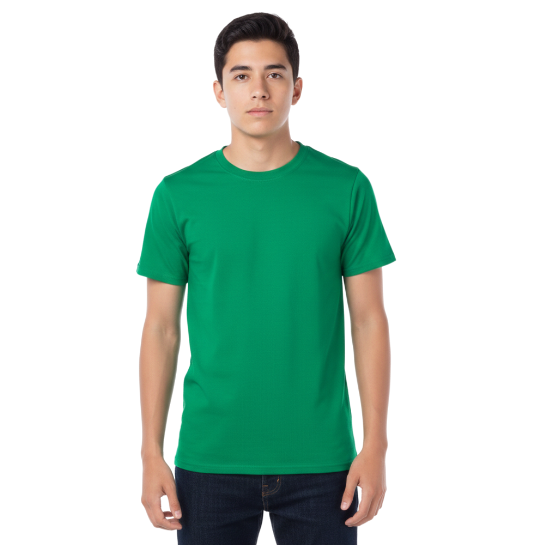 Playera Cuello Redondo Manga Corta Juvenil Unisex Color Verde Jade