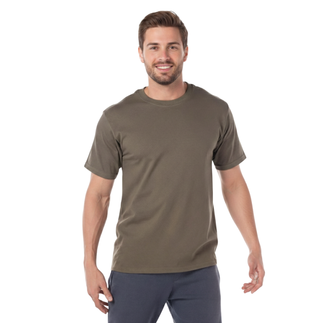 Playera Cuello Redondo Manga Corta Para Caballero Color Olivo