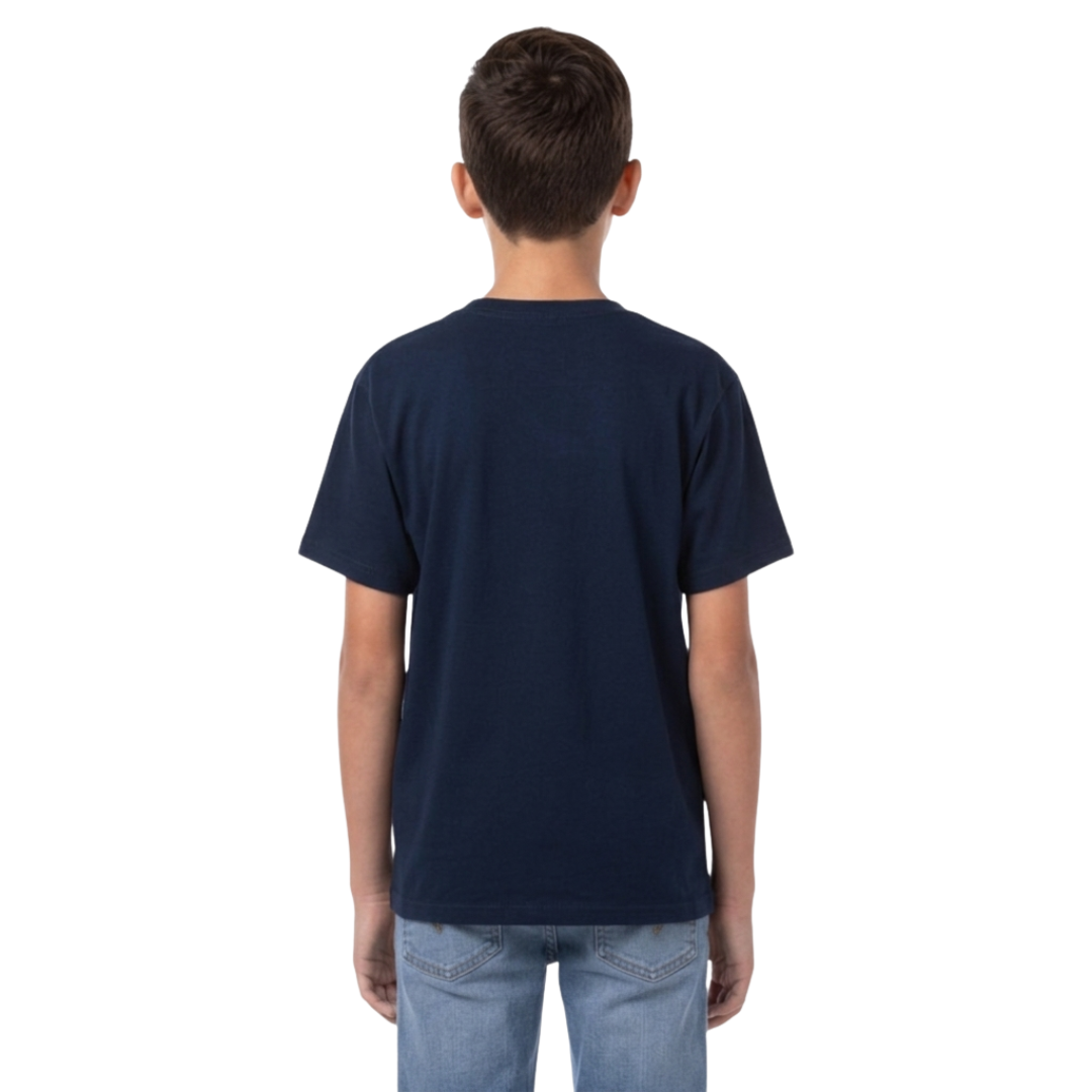 Playera Cuello Redondo Manga Corta Juvenil Unisex Color Azul Marino