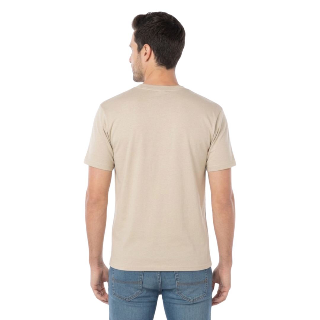 Playera Cuello Redondo Manga Corta Para Caballero Color Beige