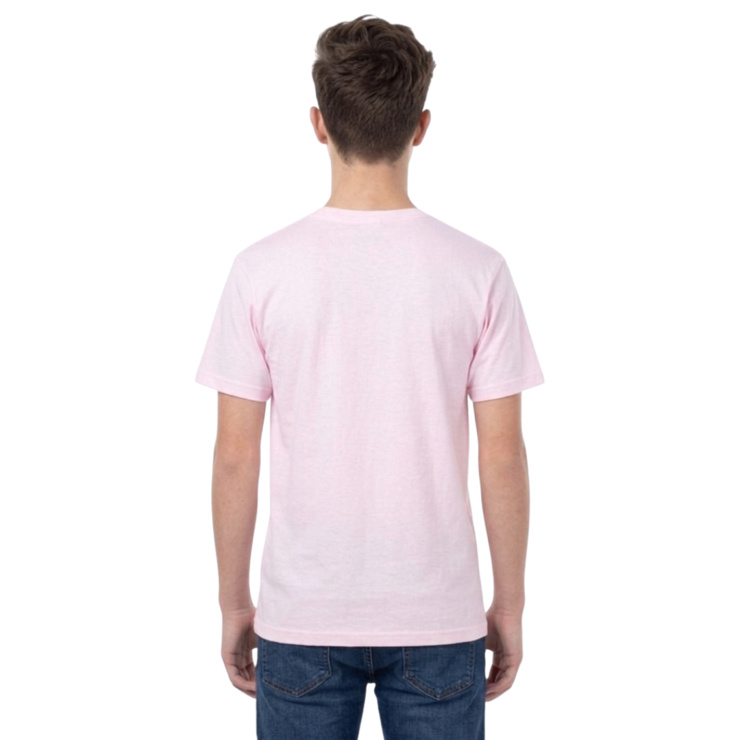 Playera Cuello Redondo Manga Corta Juvenil Unisex Color Rosa Pastel