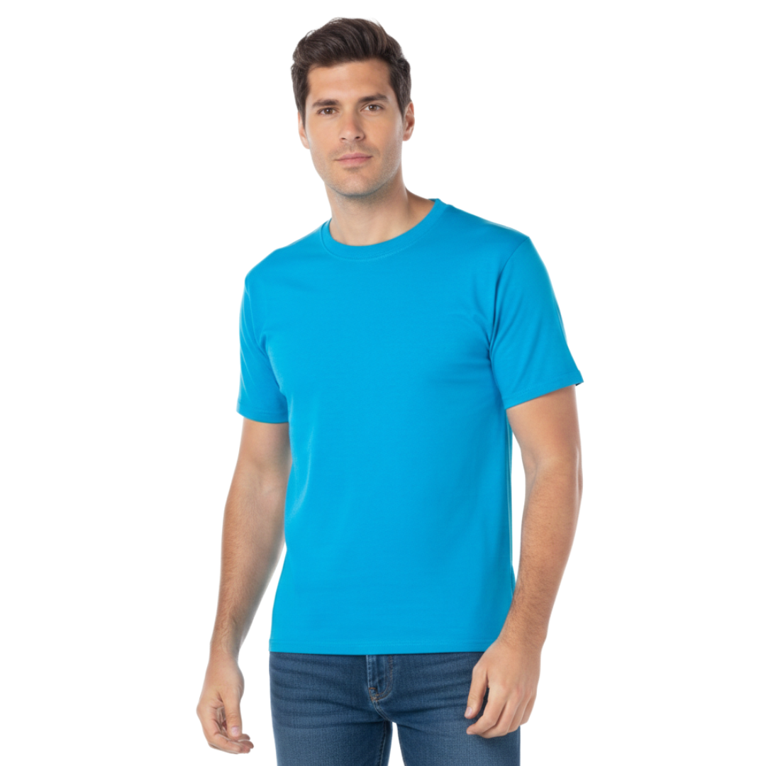 Playera Cuello Redondo Manga Corta Para Caballero Color Turquesa