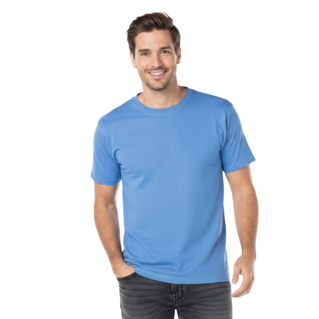 Playera Cuello Redondo Manga Corta Para Caballero Color Celeste