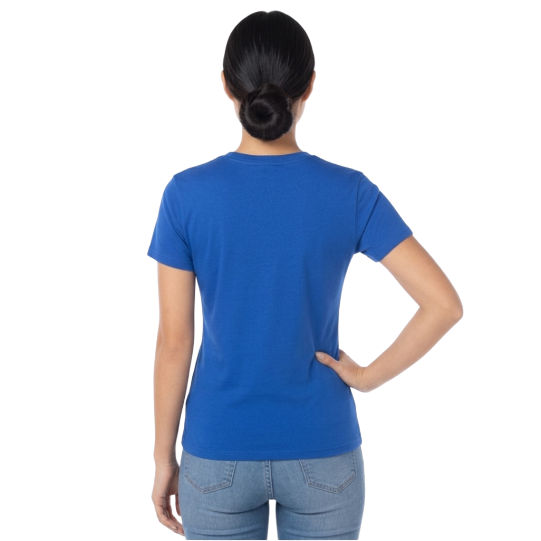 Playera Cuello Redondo Manga Corta Con Silueta Para Dama Color Royal