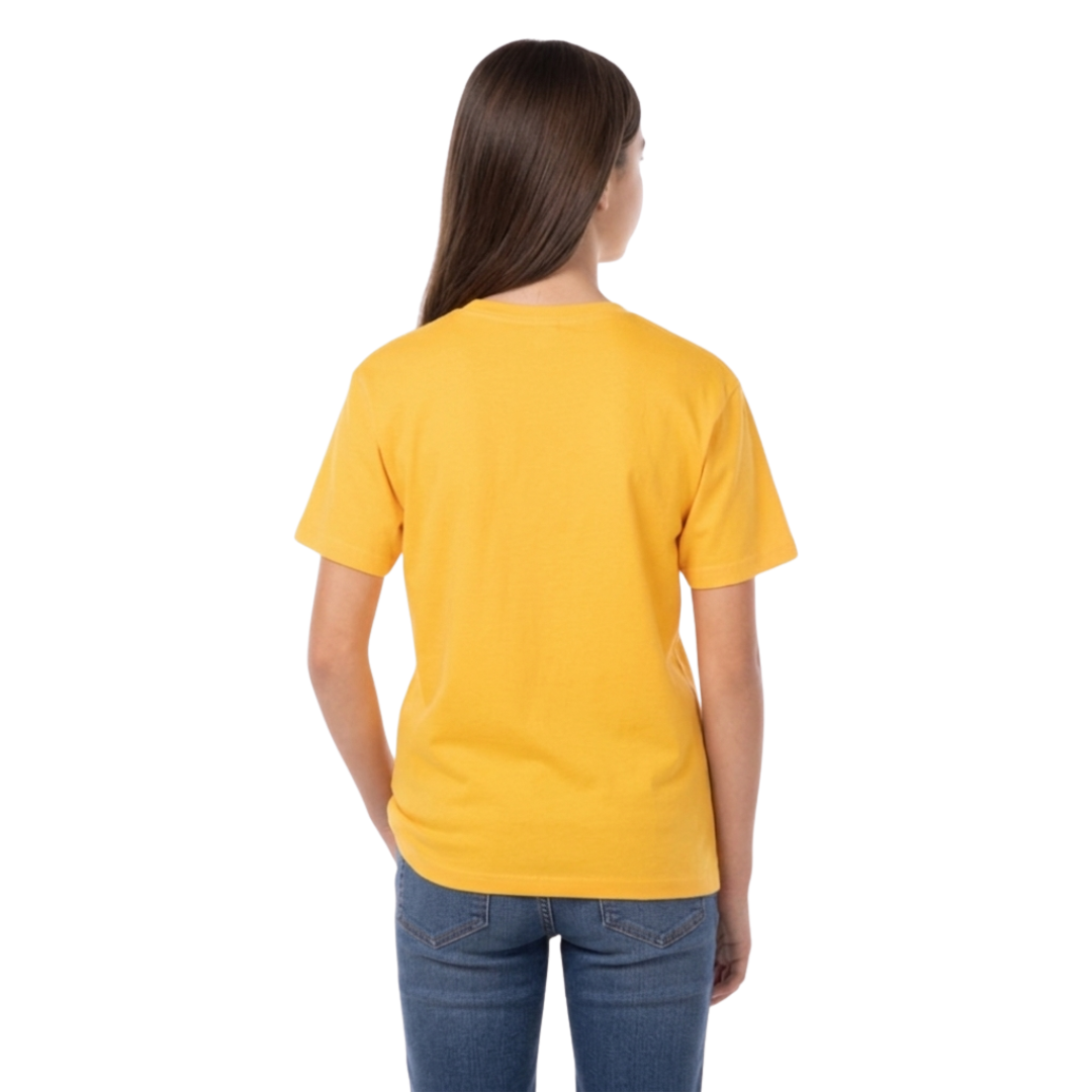 Playera Cuello Redondo Manga Corta Juvenil Unisex Color Amarillo Mango