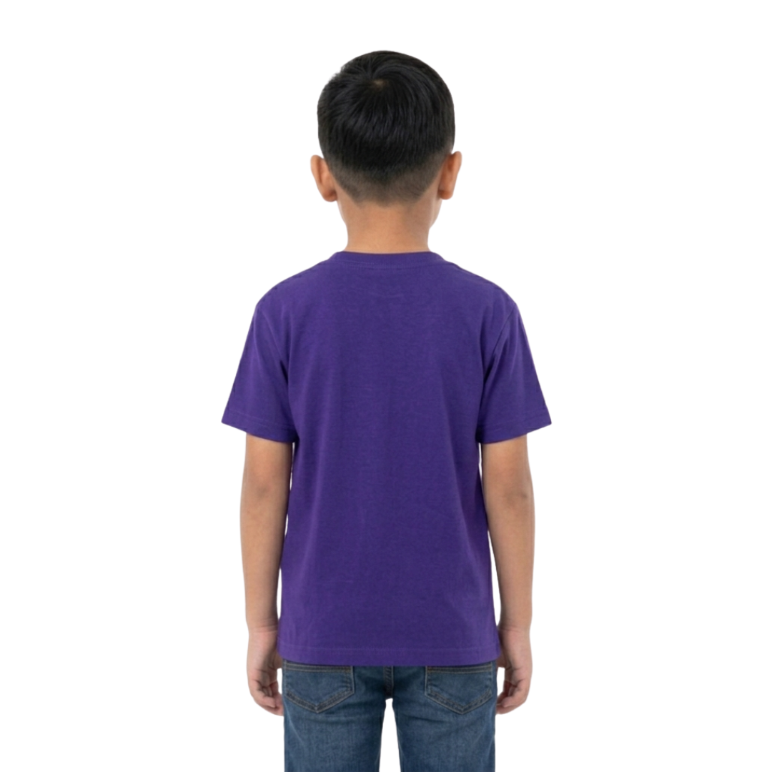 Playera Cuello Redondo Manga Corta de Niño Unisex Color Morado
