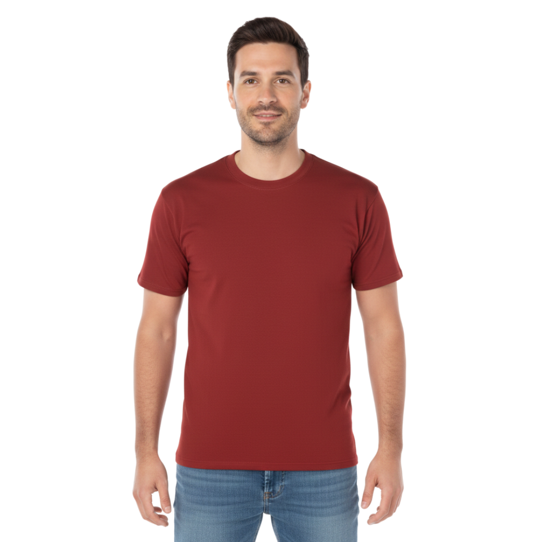 Playera Cuello Redondo Manga Corta Para Caballero Color Ladrillo