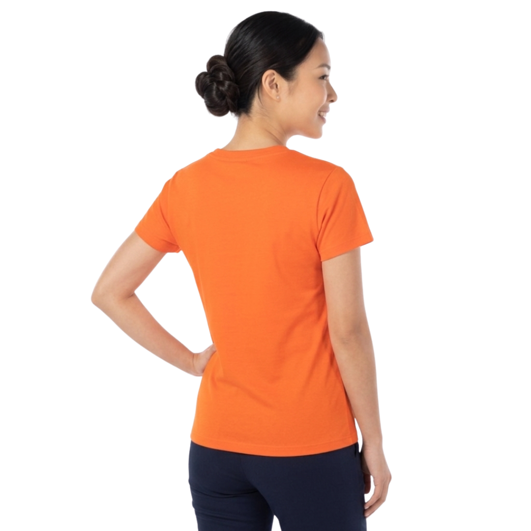 Playera Cuello Redondo Manga Corta Con Silueta Para Dama Color Naranja