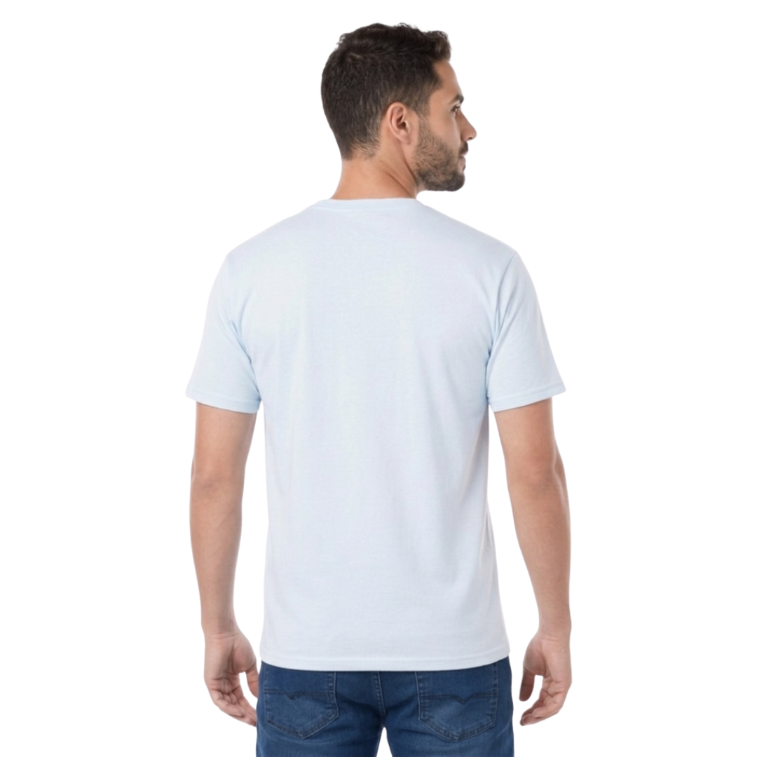 Playera Cuello Redondo Manga Corta Para Caballero Color Azul Claro