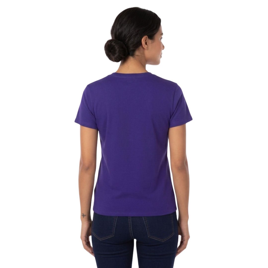 Playera Cuello Redondo Manga Corta Con Silueta Para Dama Color Morado