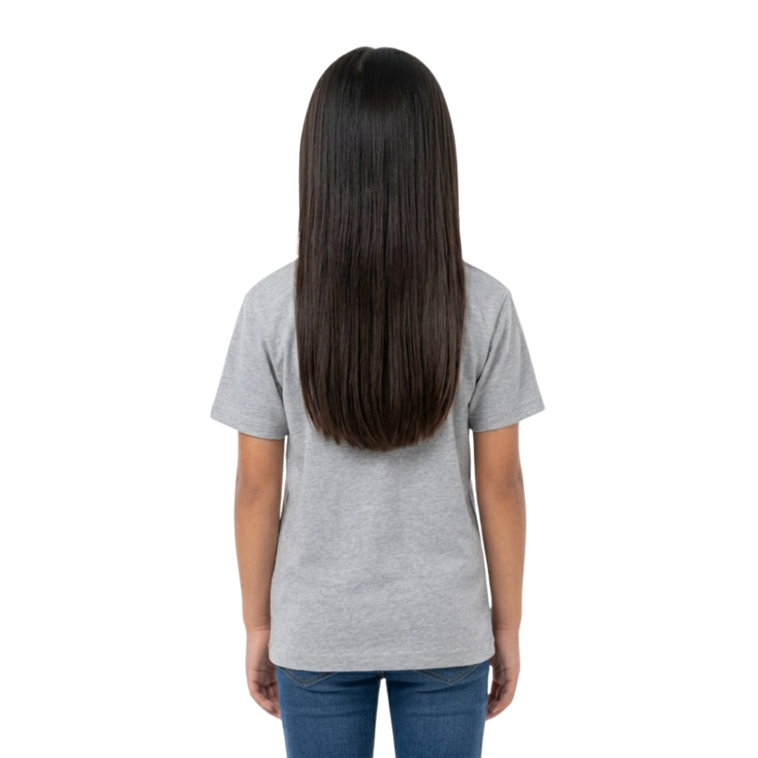 Playera Cuello Redondo Manga Corta de Niño Unisex Color Gris Jaspe