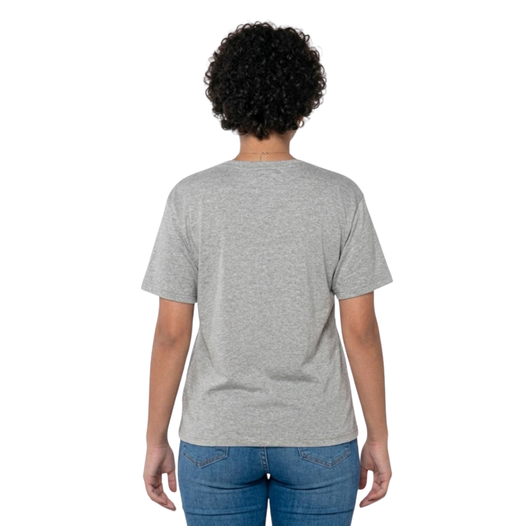Playera Cuello Redondo Manga Corta Juvenil Unisex Color Gris Jaspe