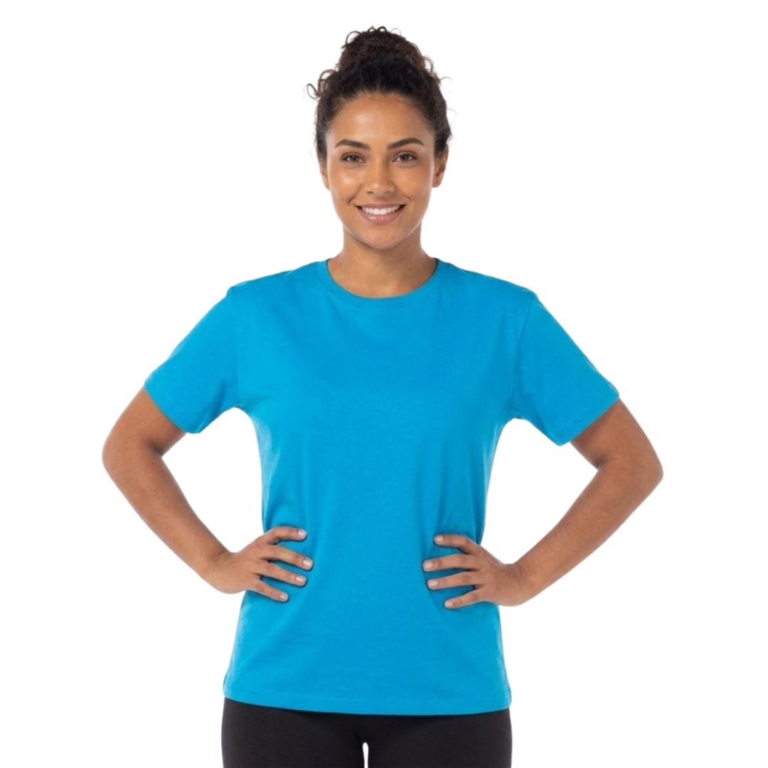 Playera Cuello Redondo Manga Corta Juvenil Unisex Color Turquesa