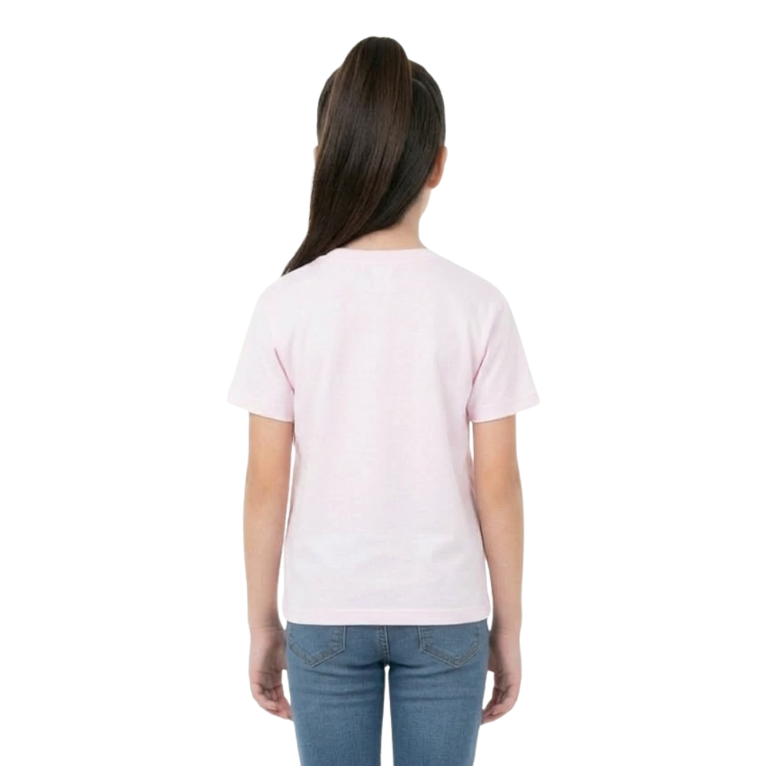 Playera Cuello Redondo Manga Corta de Niño Unisex Color Rosa Pastel