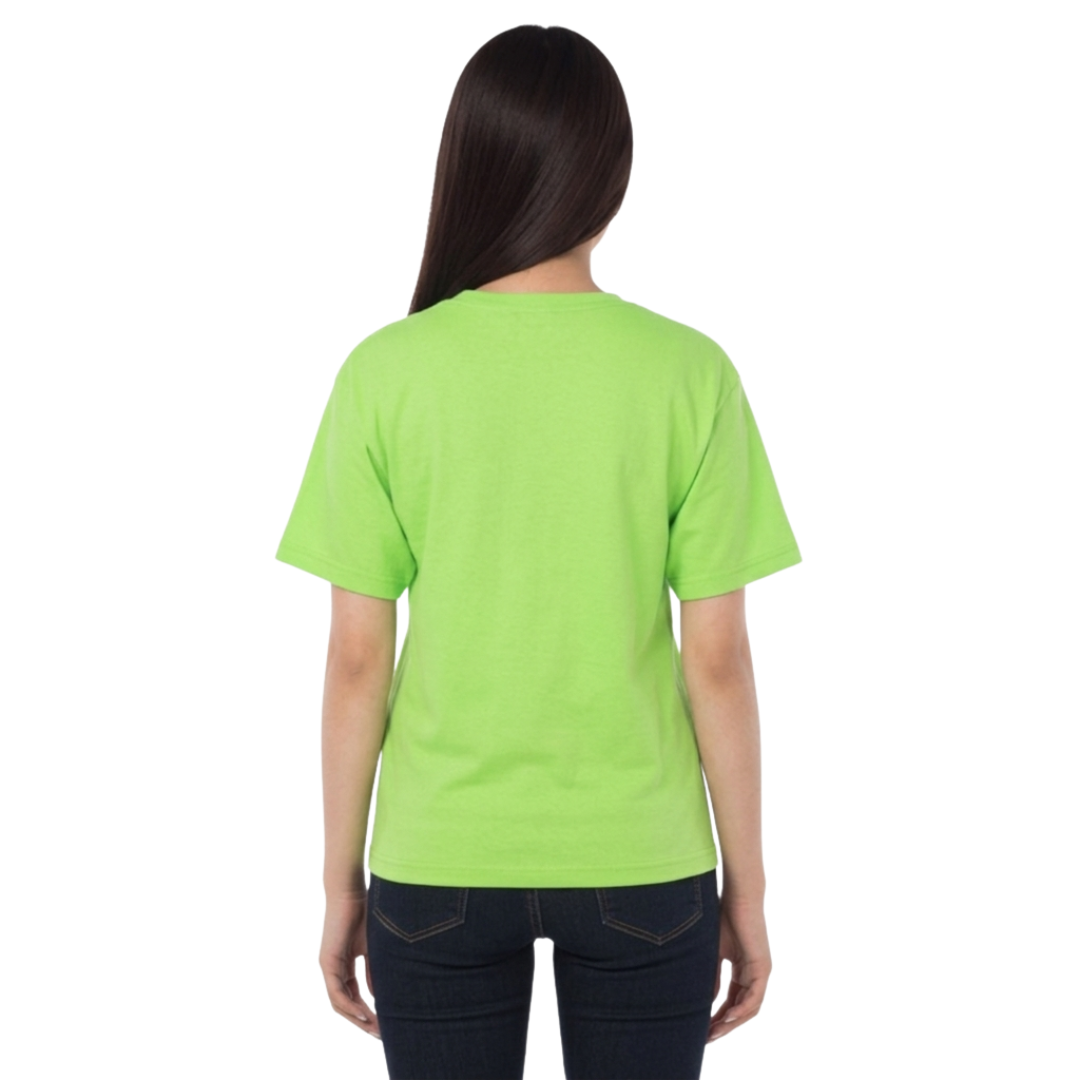 Playera Cuello Redondo Manga Corta Juvenil Unisex Color Verde Lima